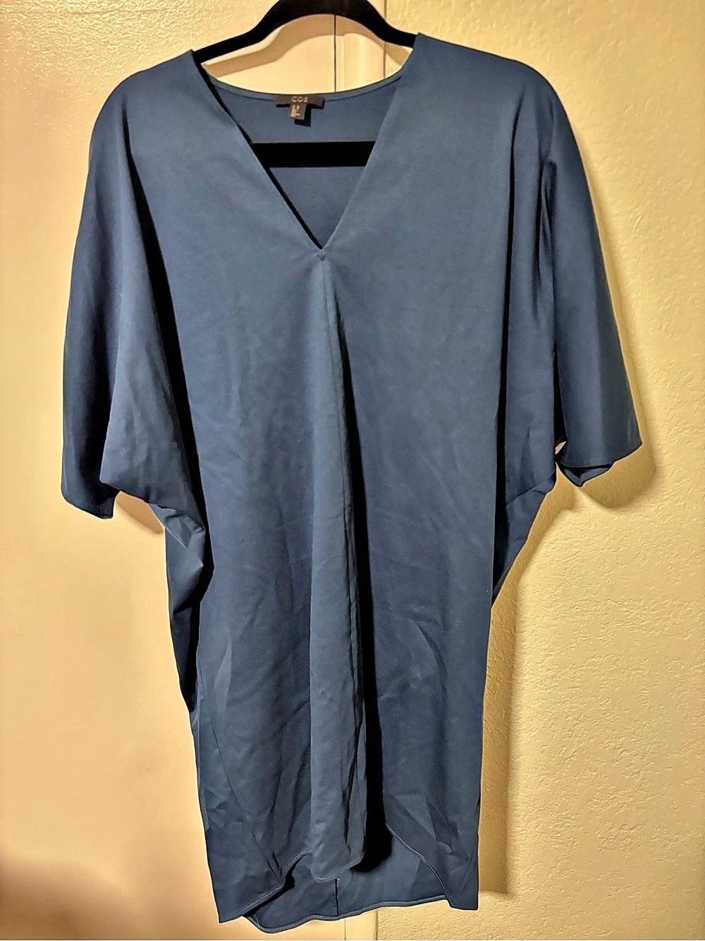 COS V-Neck Midi Dress in Blue Size XS Like New